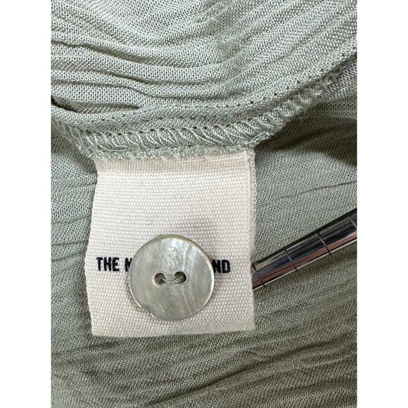 The Normal Brand Top Womens Large Ezra Cropped Short Sleeves Sage Green Sheer - Picture 8 of 11